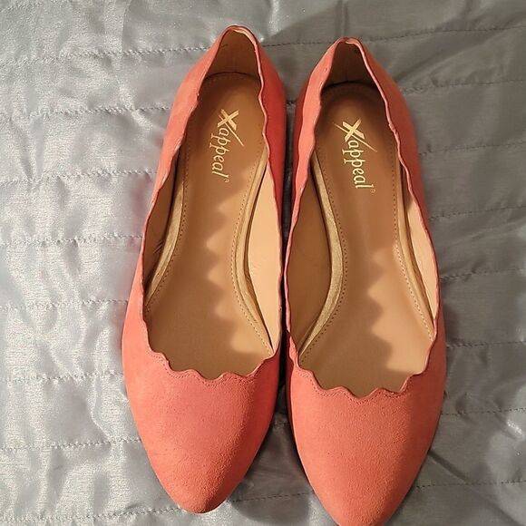 X APPEAL WOMEN"S FAUX SUEDE AMANDA FLATS -PEWTER SHOE - Picture 7 of 16